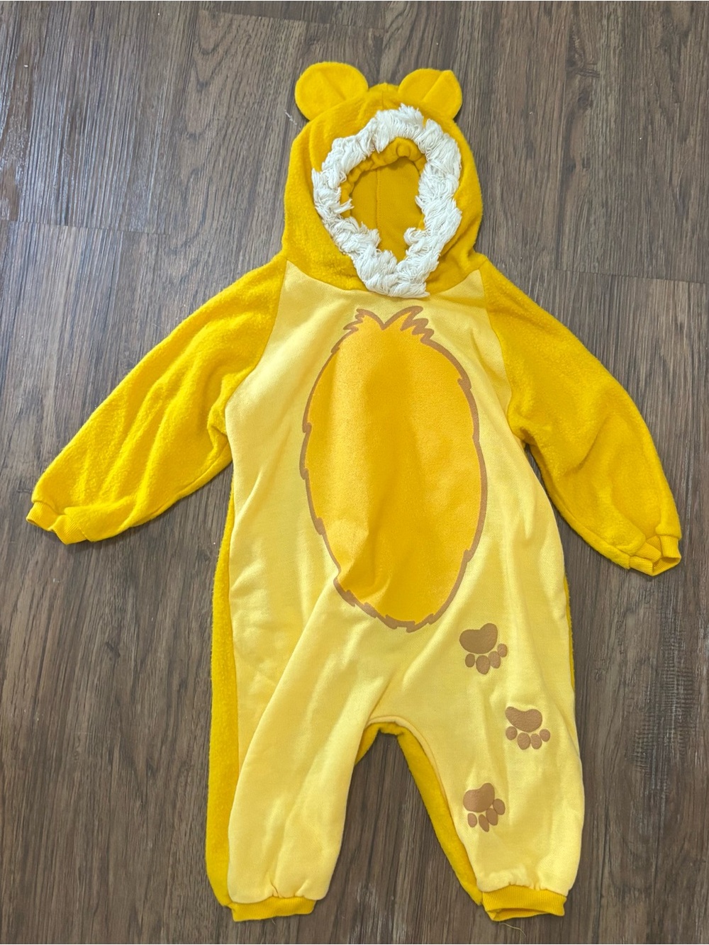 Circo Kids Lion Costume Size M Golden Plush Hooded Halloween Jumpsuit Tail